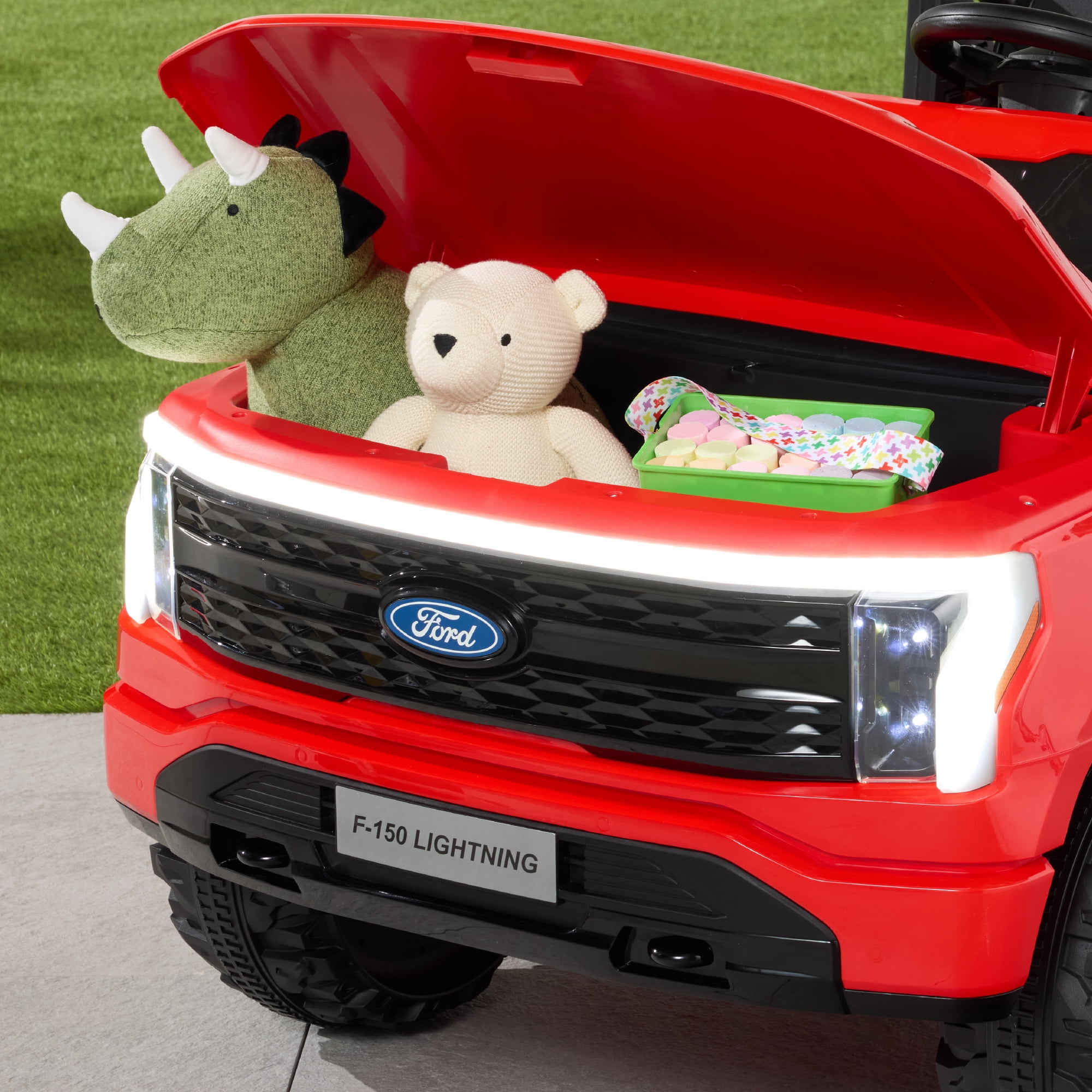 Best Choice Products Kids 24V Ride On Truck Officially Licensed Ford Lightning w/ Remote, LED Lights, 2 Speeds - Red