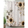 thumbnail image 3 of Vintage Sunflowers Waterproof Fabric Shower Curtain, Farmhouse Flowers Wooden Grain Shower Curtain for Bathroom Curtains Bathtubs Hotel Washable Shower Curtains with 12 Hooks Standard 60x72, 3 of 6