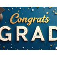 thumbnail image 3 of Graduation Congrats Grad Banner Backdrop Party Decoration Photo Booth Props Celebration Background Event Supplies Stars Ribbons School Ceremony Decor, 3 of 3