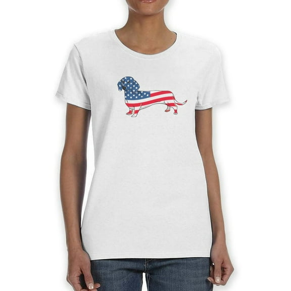 American Flag Dog T-Shirt Women -Smartprints Designs, Female 4X-Large