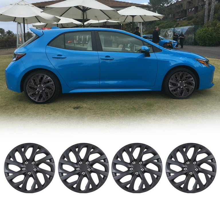 16 Set Of 4 Hubcaps Wheel Rims Cover with Decoration nuts Fit 2009 2024 TOYOTA COROLLA Compatible With Steel Wheels Snap On Installation 16 Inch BLACK MATTE Walmart