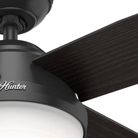Hunter 52 Dempsey Matte Black Ceiling Fan With Light Kit And Remote Com Hunter 52 Dempsey Matte Black Ceiling, Dempsey 52 In Led Indoor Outdoor Matte Black Ceiling Fan With Light