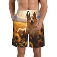 thumbnail image 1 of Balery Pastoral Sunflower Corgi Traje de Baño Estilo Hawaiano para Hombre, Shorts de Secado Rápido con Bolsillos-Small, 1 of 6