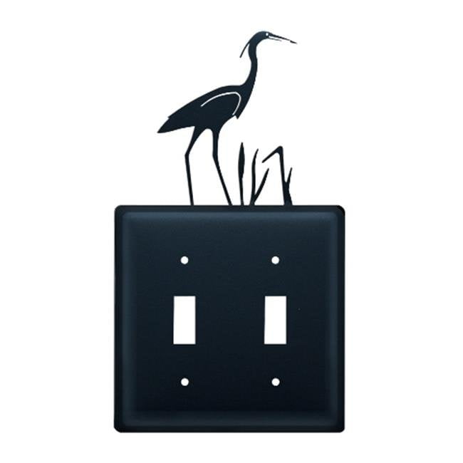 Village Wrought Iron ESS-133 Heron Switch Cover Double - Black