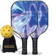 thumbnail image 1 of Pickleball Factory PB00031-1-C Pickleball Starter Set - Blue Ripples Usapa Pickleball Paddles, Best Driveway Pickleball Set, Carbonfiber Graphite, 1 of 1