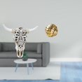 thumbnail image 2 of Escultura de pared de resina con cabeza de toro, arte de pared, figura de cerámica, estatua de nudo, adorno de bola de hilo, decoración del hogar, est, 2 of 8
