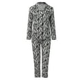 thumbnail image 4 of Pajamas For Women Set Christmas Women Casual Lapel Button Plaid Print Two Piece Long Sleeve Suit Pajama Set, 4 of 6