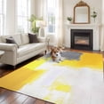 thumbnail image 2 of 8'x10' Area Rugs, Yellow Grey Indoor Outdoor Area Rug for Living Room Bedroom, Abstract Oil Painted Modern Geometric Washable Bathroom Rugs Kitchen Floor Carpet Mats Home Decor Aesthetic, 2 of 8
