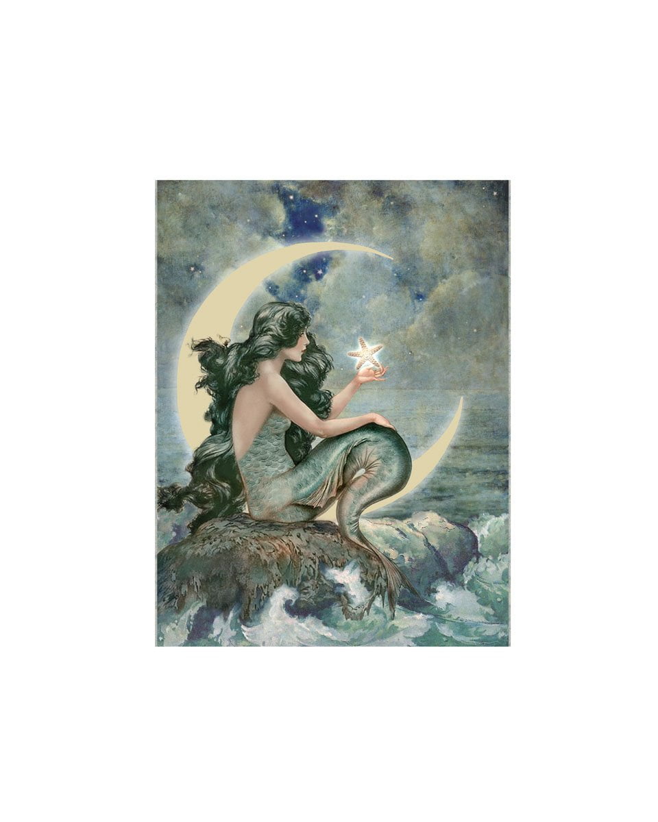 Tt Up Radiance Lighted Moon Mermaid Canvas Wall Art From Our Water Collection Fast Shipping Walmart Com Walmart Com