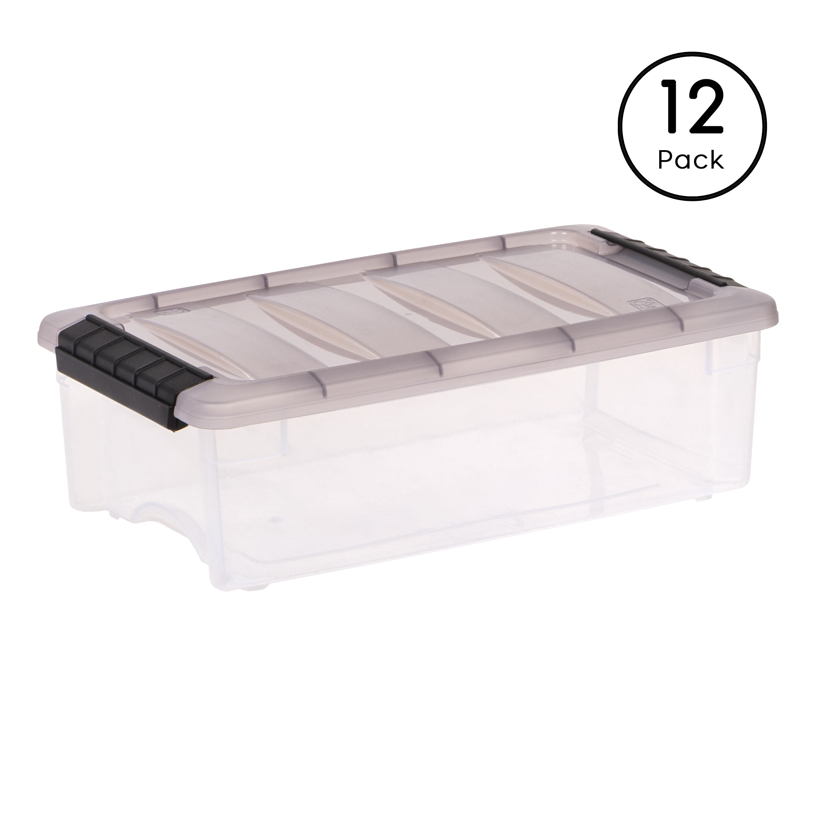 Strong Plastic Storage Boxes With Lids Stackable Underbed Home Office Toys File 