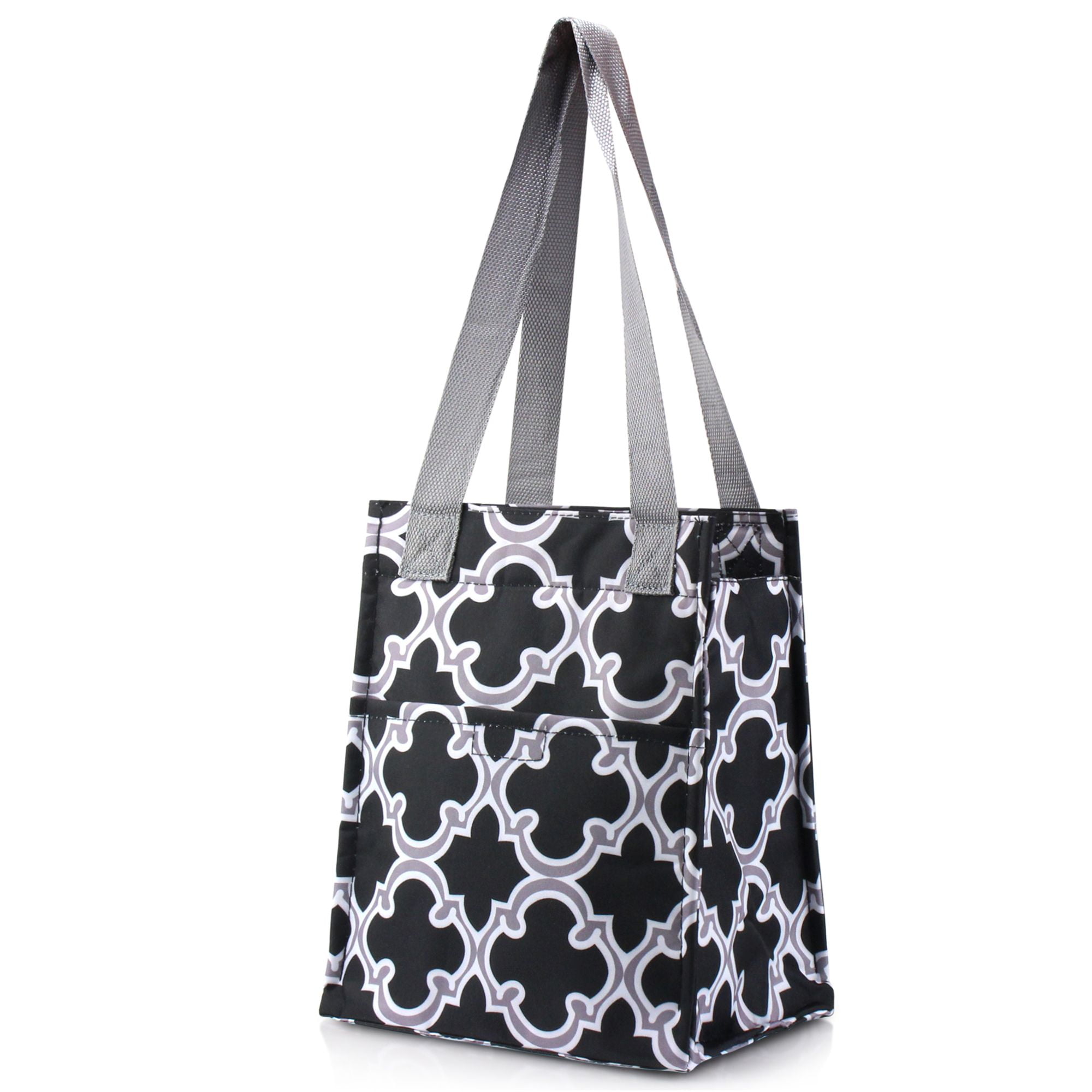 black insulated lunch tote