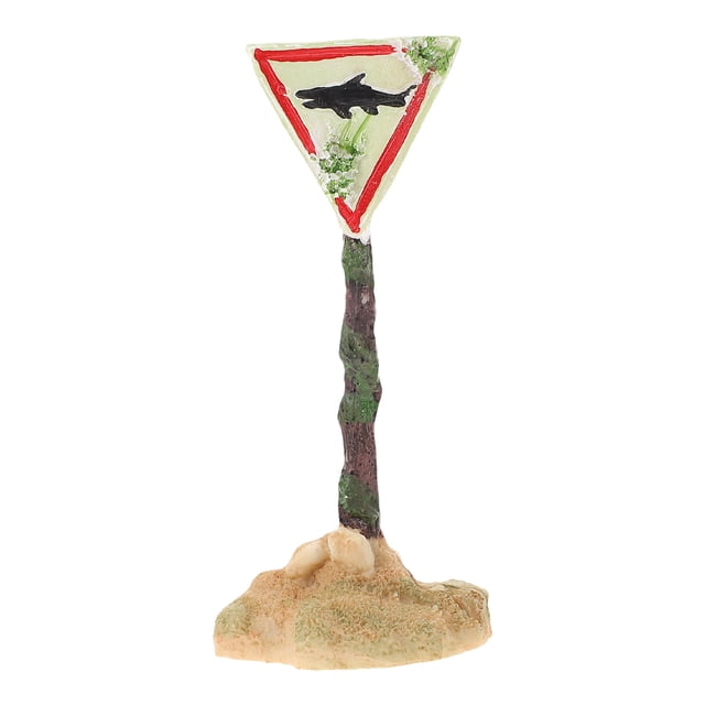 1Pc Aquarium Decoration Shark Warning Sign Fish Tank Landscaping Decoration