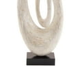 thumbnail image 5 of 12" x 30" White Mother of Pearl Shell Swirl Abstract Sculpture with Black Base, by DecMode, 5 of 10