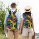 thumbnail image 4 of Disketp Colorful Pug Mochila de Lona Estampada, Mochila Escolar de Viaje Ligera para Estudiantes y Portátil-Medium, 4 of 5