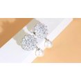 thumbnail image 2 of Fashion Jewelry CZ Women Crystal Pearl Flower Non Pierced Clip On Drop Earrings, 2 of 9