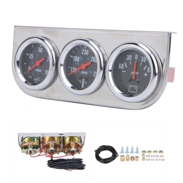 Temperatura de Agua A Presión de Aceite Amperio, Axrenheit Amperio Fahrenheit 3 en 1 Reemplazo de para Vehículos de Gasolina de 12 V Para Motores Clásicos para LA