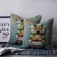 thumbnail image 3 of Bathroom Frog Throw Pillow Covers, Soft Pillowcases with Invisible Zipper, Toilet Animals Vintage Decorative Square Pillow Cushion Covers for Living Room Couch Sofa Bed 16x16 Inches, 3 of 7