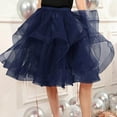 thumbnail image 4 of DuoJiaJ Tutu Skirts for Women A-Line Layered Knee Length Skirt Ballet Dancing Skirt Prom Party Skirts,Blue S, 4 of 5