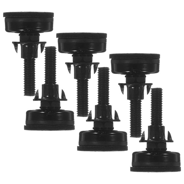 FENGGUIQU 6Ud Niveladores Ajustables Para Muebles Con Patas De Tornillo Y Base Antideslizante Color Negro