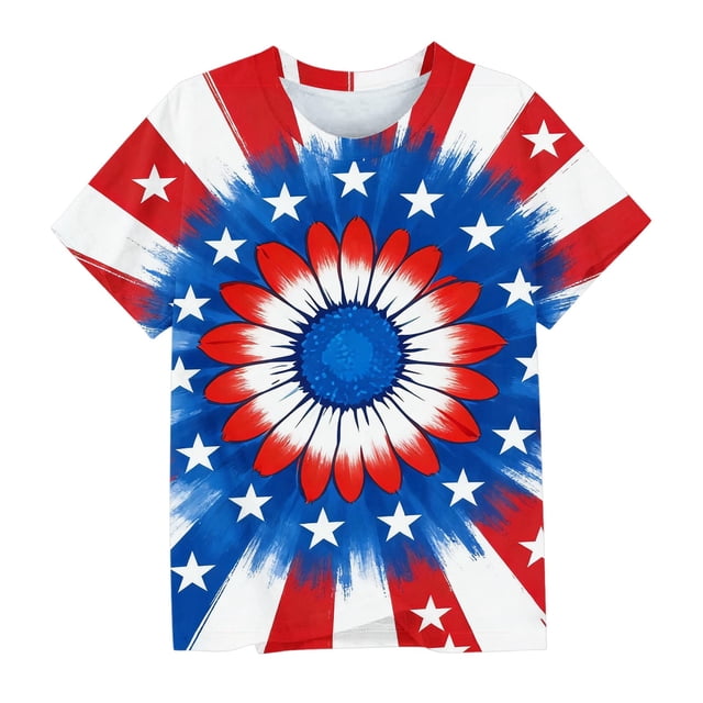 Odeerbi Chicos Niñas 4 de Julio Camiseta Manga Corta Día de La Independencia Camiseta Gráfica