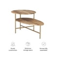thumbnail image 5 of Powell Dyllan Mid-Century Modern 2-Tier Coffee Table, Gold Base with Natural Top, 5 of 11