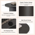 thumbnail image 2 of ROGALIS 31.5" Round Tambour Design Coffee Tables for Living Room, Mid Century Modern Wood Coffee Tablewith Spacious Tabletop, Art Deco Sturdy Circle Coffee Table,Black, 2 of 6