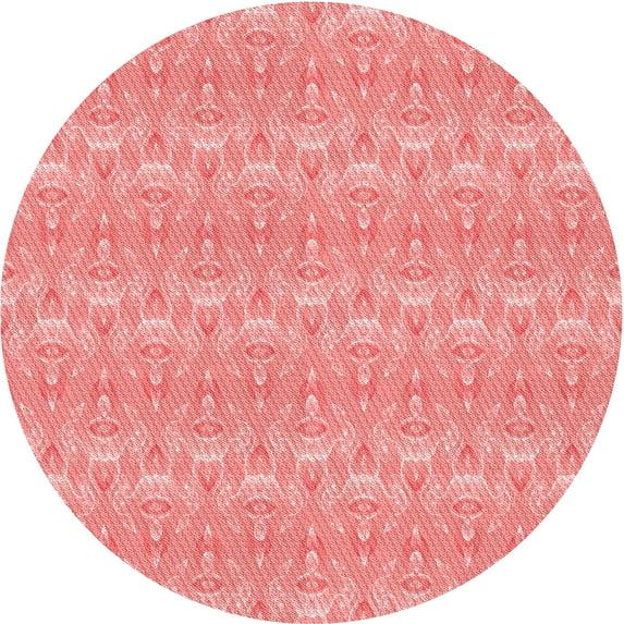 Ahgly Company Machine Washable Indoor Square Transitional Pastel Pink Area Rugs, 3' Square