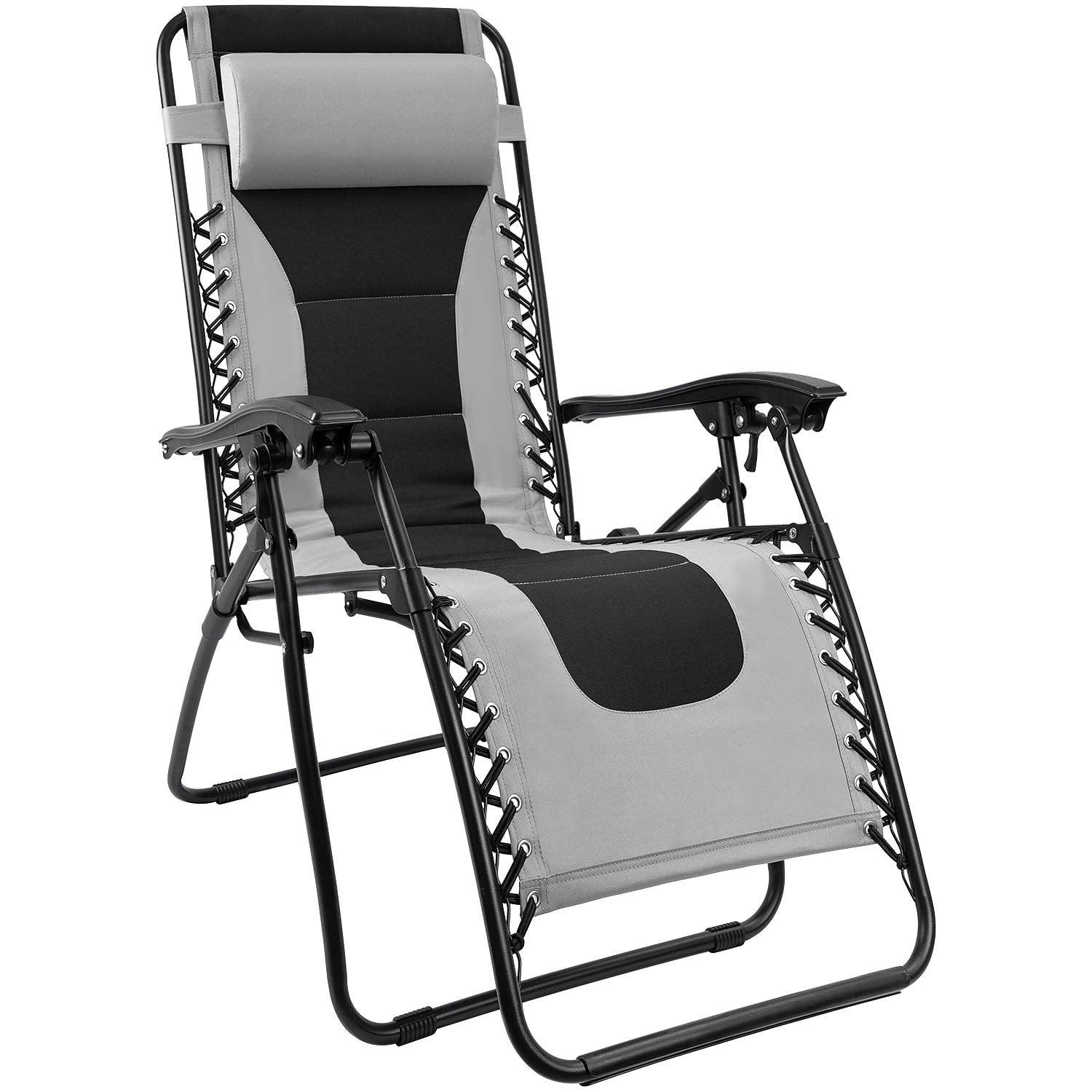 Lacoo Oversized Padded Zero Gravity Chair with Headrest, Grey/Black