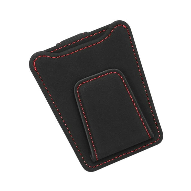 Feltree Car Glasses Clip Support Car Sunglasses Suede Leather Sun Visor Card Storage Box
