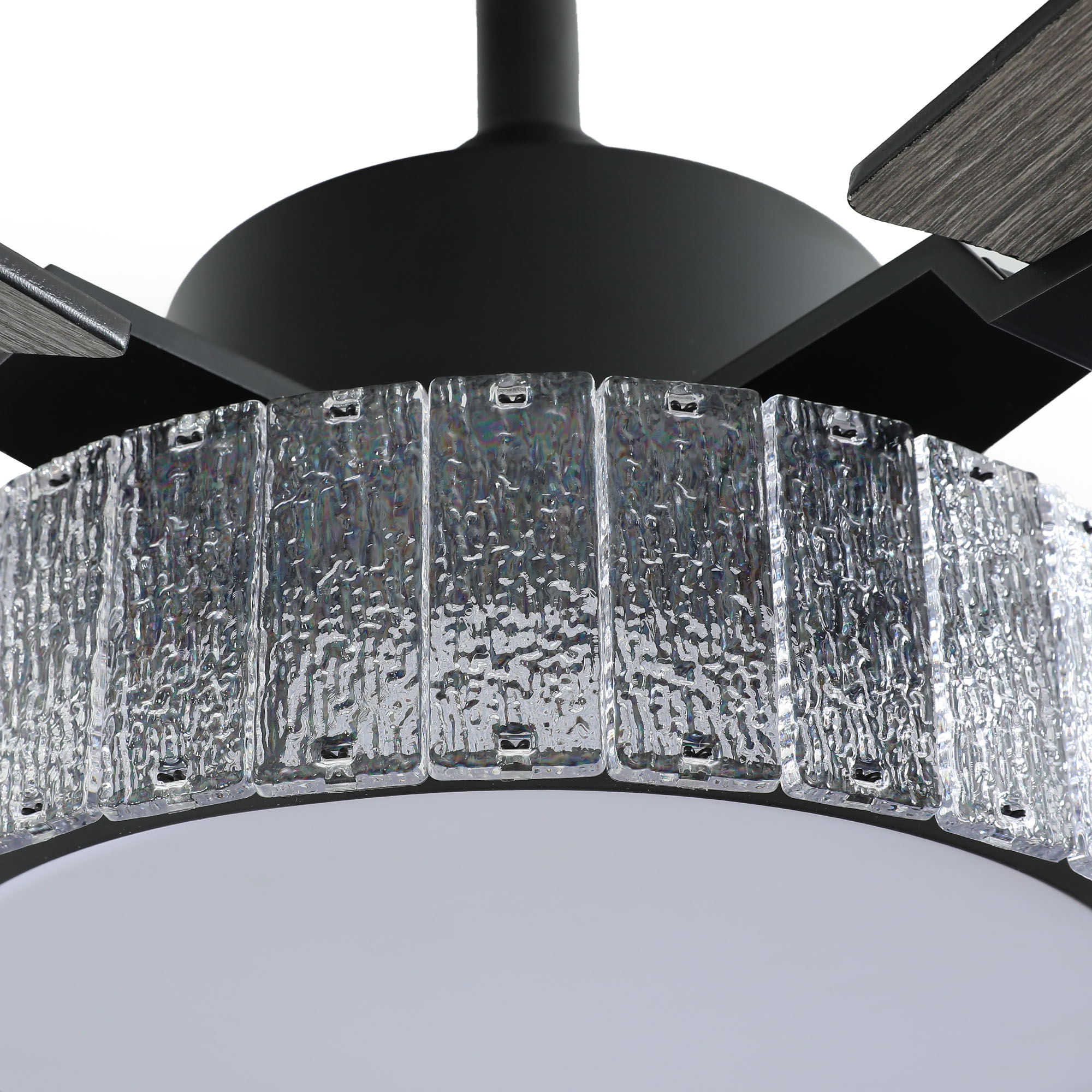 Uforic Farmhouse Ceiling Fans with Lights and Remote & App, 52 Inch Indoor Chandelier Black Ceiling Fan with Light & Compatible with Alexa