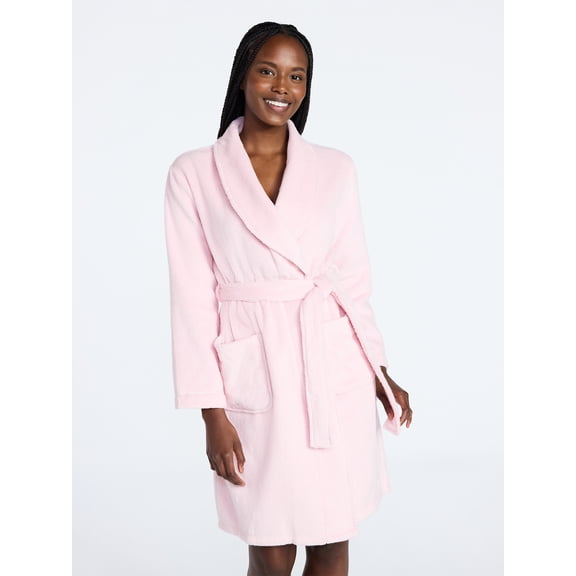 Joyspun Women's Cotton Terry Robe, Sizes S-3X