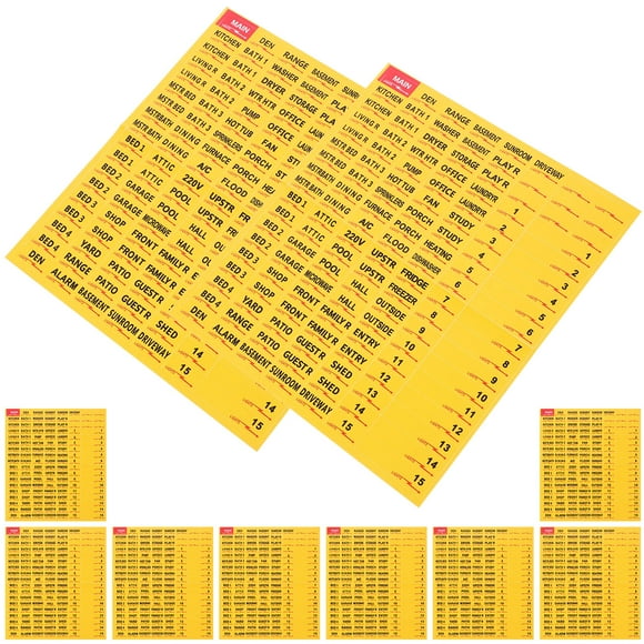 FENGGUIQU Yellow Electrical Panel Labels for Home Use with Easy Application and Secure Adhesion