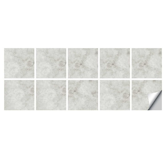 10 Sheet Peel and Stick Backsplash Self Adhesive Marble Backsplash Tile for Kitchen Waterproof Peel and Stick Backsplash for Kitchen Bathroom Fireplace Laundry Room 4"x4" White