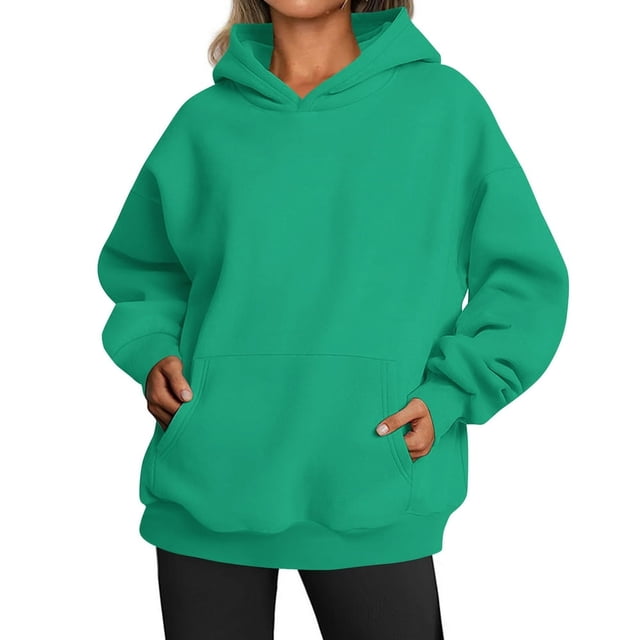 EIMELI Femmes de la Mode Quotidienne Polyvalent Casual Sweat-Shirt Col Rond Manches Longues Sweat-Shirt Bleu Ciel XL