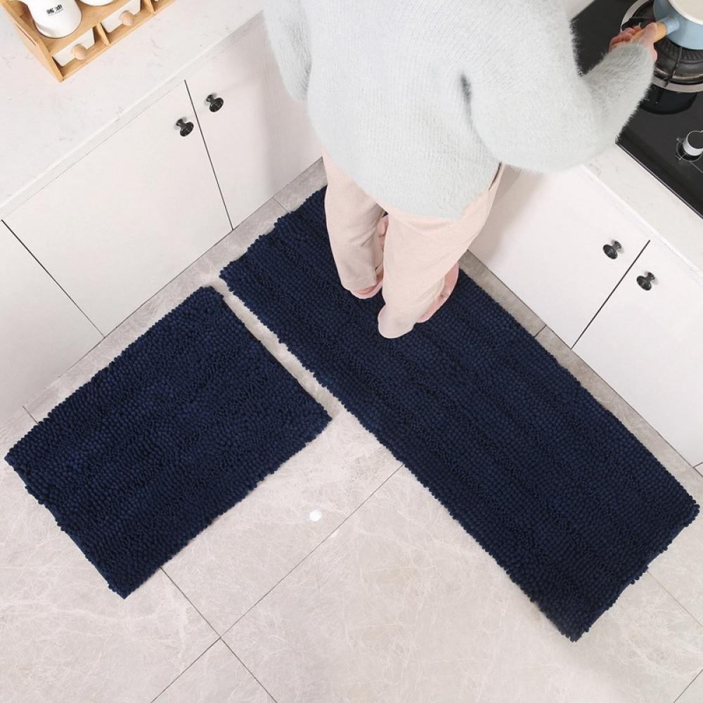 Details about   Chenille 2 Piece Bath Mat Set Extra Soft Rugs Water Absorbent 17"x24" & 20"x32" 