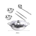 thumbnail image 3 of VONKY Hot Pot Pan Kitchenware Professional Hot Pot Cooker with Glass Lid for Party 28cm, 3 of 9