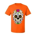 thumbnail image 2 of Wild Bobby Day Of The Dead Sugar Skull Pop Culture Men Graphic Tee, Orange, XX-Large, 2 of 5