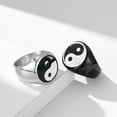 thumbnail image 2 of HIJONES Men's Stainless Steel Classic Yin Yang Gossip Balance Ring Taoist Amulet Signet Promise Rings Black Size 10, 2 of 5