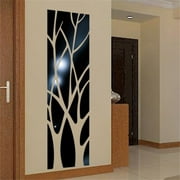 Cfowner Tree Branches 3D Mirror Wall Sticker, Self Adhesive Removable Acrylic Mirror Wall Stickers Decal, Art Mural Stick for Home Living Room Bedroom Decoration