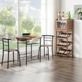 thumbnail image 2 of Ktaxon 3 Pieces Dining Table Set Diner Table set with Drop Leaf Roud Table and 2 Chairs for Kitchen Office Brown and Black, 2 of 7