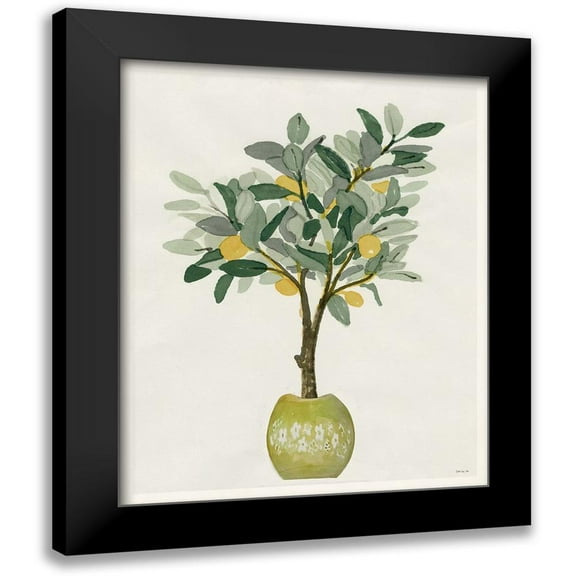 Stellar Design Studio 12x14 Black Modern Framed Museum Art Print Titled - Lemon Tree III