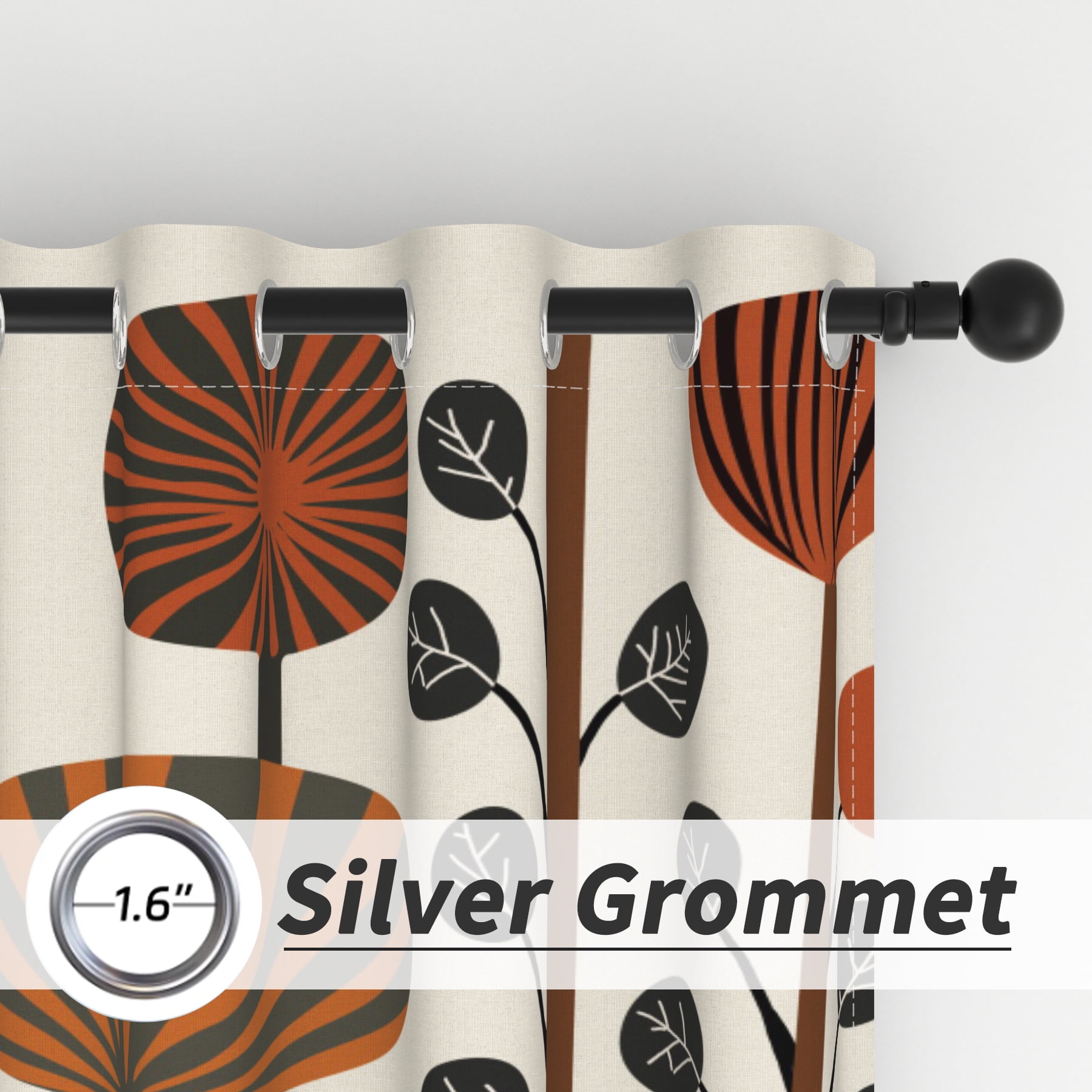 Lfeey Blackout Curtains Abstract Boho Mid Century, Modern Geometric Curtains for Bedroom Living Room, W52x84L, 2 Panels