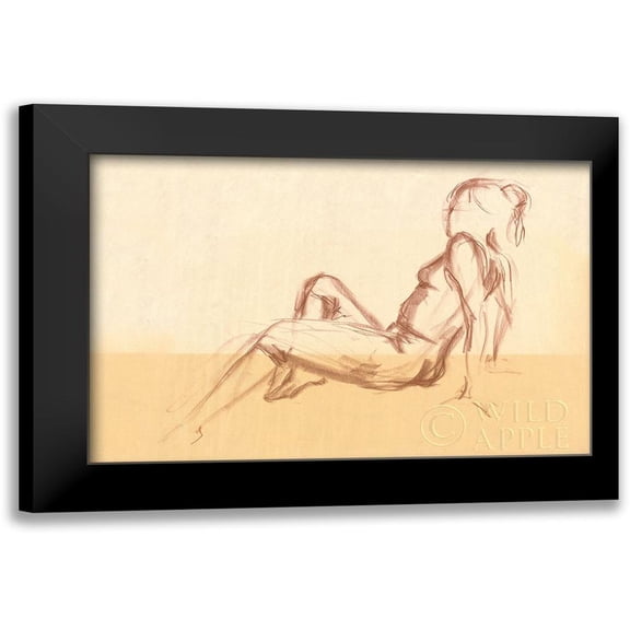 Wild Apple Portfolio 14x11 Black Modern Framed Museum Art Print Titled - Figure Study VII