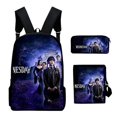 thumbnail image 5 of Wednesday Backpack 3PC Backpack Set School Backpack with lunch Box pencil case fans gift for Boys Girls, blue-37, 5 of 5