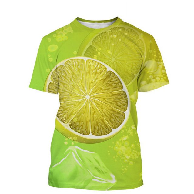 Mode Été Personnalité Amusant T-Shirts Graphiques Citron pour Hommes Décontracté harajuku Tendance Imprimé Col Rond Manches Courtes Mode Urbaine Tops
