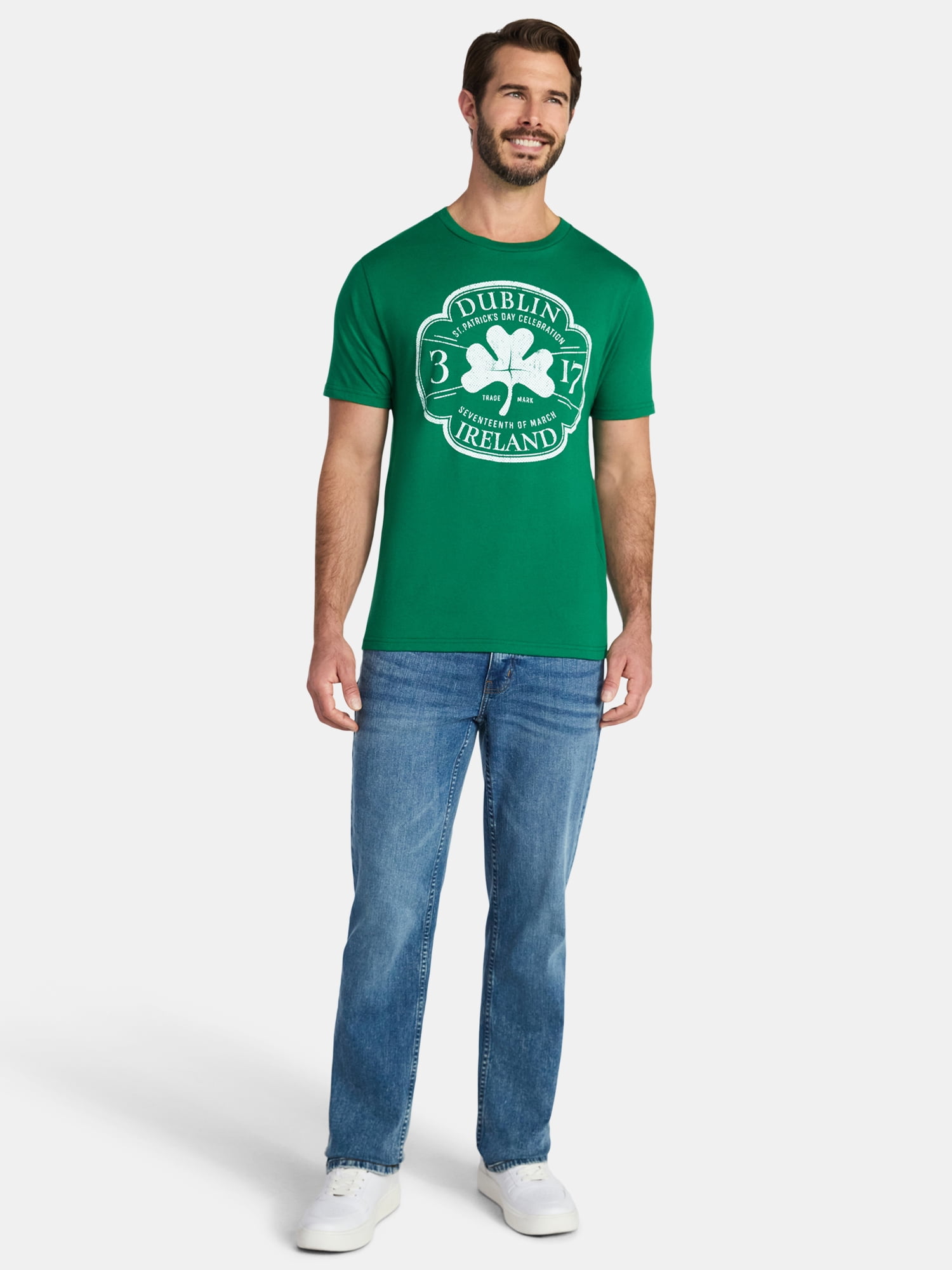Saint Patrick's Day Men's Shamrock Mark Graphic Tee by Way to Celebrate, Sizes XS-5XL