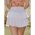 thumbnail image 3 of OYOANGLE Women's Tiered Layer High Waist Skirt Flowy Mini Skirts White S, 3 of 6
