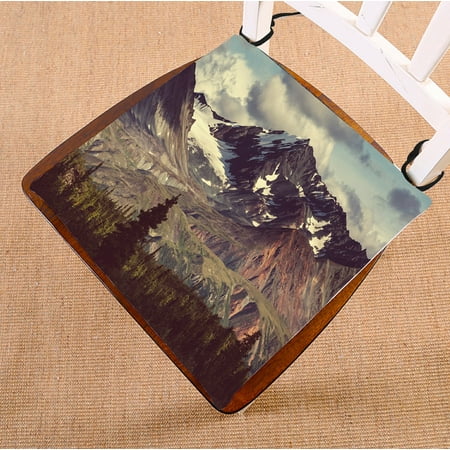 

PHFZK Snowy Nature Chair Pad Forest Woodland Mountain Landscapes Alaska Seat Cushion Chair Cushion Floor Cushion Two Sides Size 20x20 inches