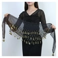 thumbnail image 2 of Dance Hip Scarf Sexy Women Belly Dance Chiffon Skirt Gold Sequins Waist Chain Tassel Belts Clubwear, 2 of 5