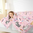 thumbnail image 4 of Manfei Cute Cartoon Cat Full Size Comforter Sets,Colorful Rainbow Bedding Comforter Set,Rustic Flower Floral Bedding Sets For Girls,Luxury Bedroom Decor Reversible,3-Piece, 4 of 8